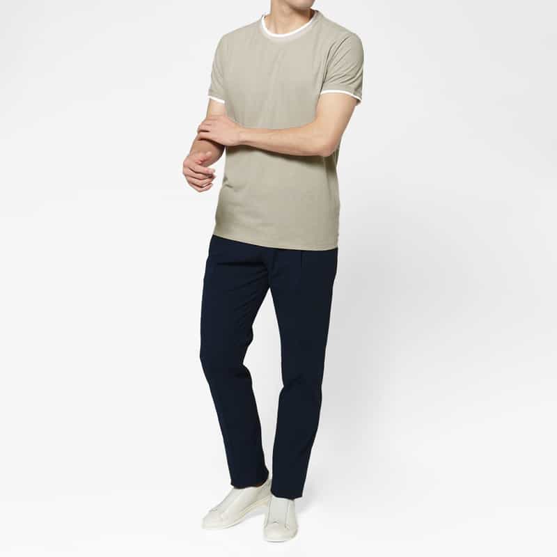 FRADI FRADI＜フラディ＞ バイカラーネックTシャツ BEIGE