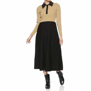 襟付きニットドレス