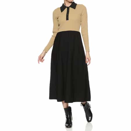 襟付きニットドレス