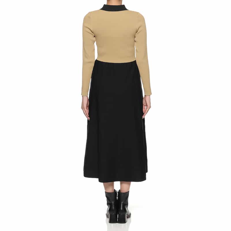 BARNEYS NEW YORK 襟付きニットドレス BEIGE