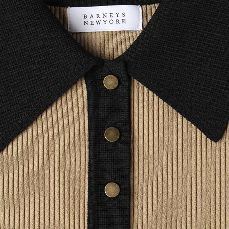 BARNEYS NEW YORK 襟付きニットドレス BEIGE