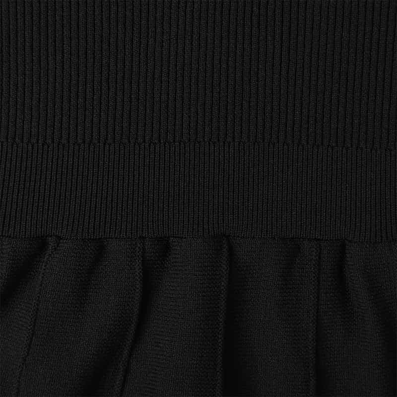 BARNEYS NEW YORK 襟付きニットドレス BLACK