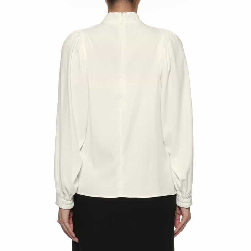 BARNEYS NEW YORK リボンタイ付ブラウス WHITE