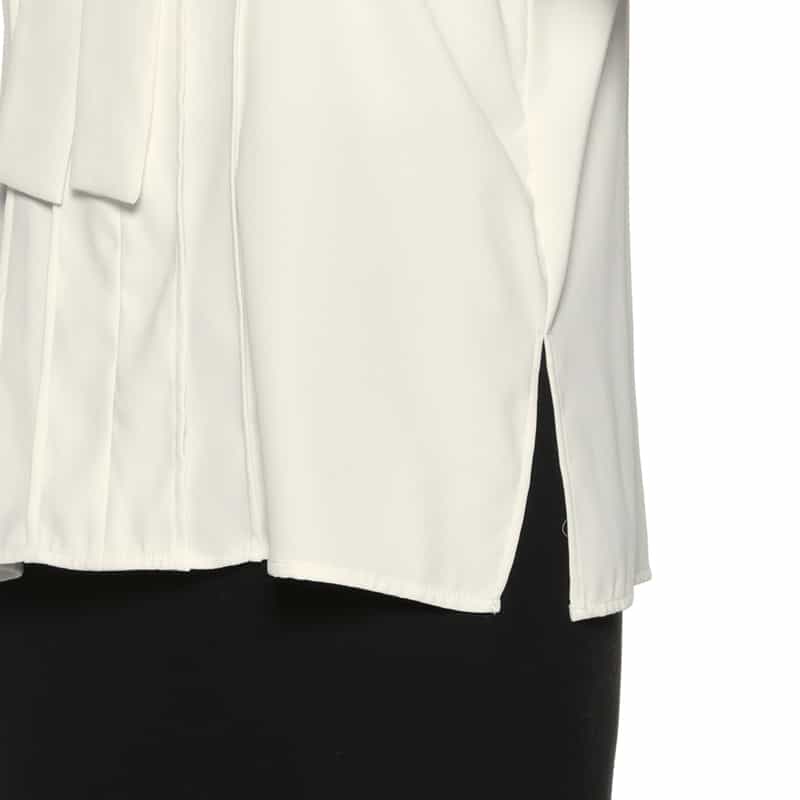 BARNEYS NEW YORK リボンタイ付ブラウス WHITE