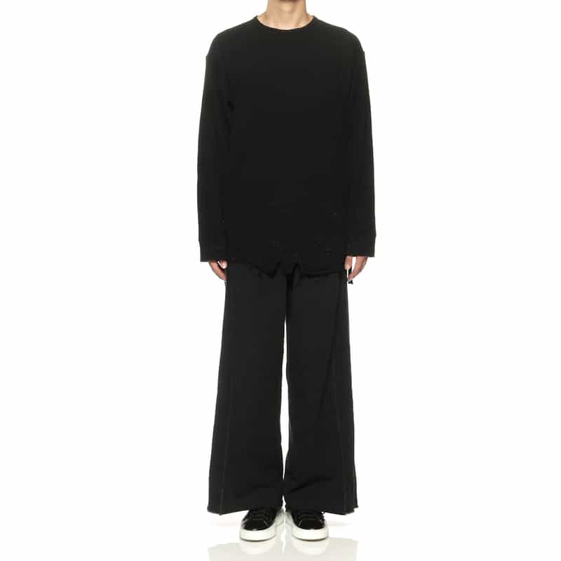 ANCELLM ANCELLM<アンセルム> バーニーズ ニューヨーク限定 ワッフルクルーネックカットソー BLACK