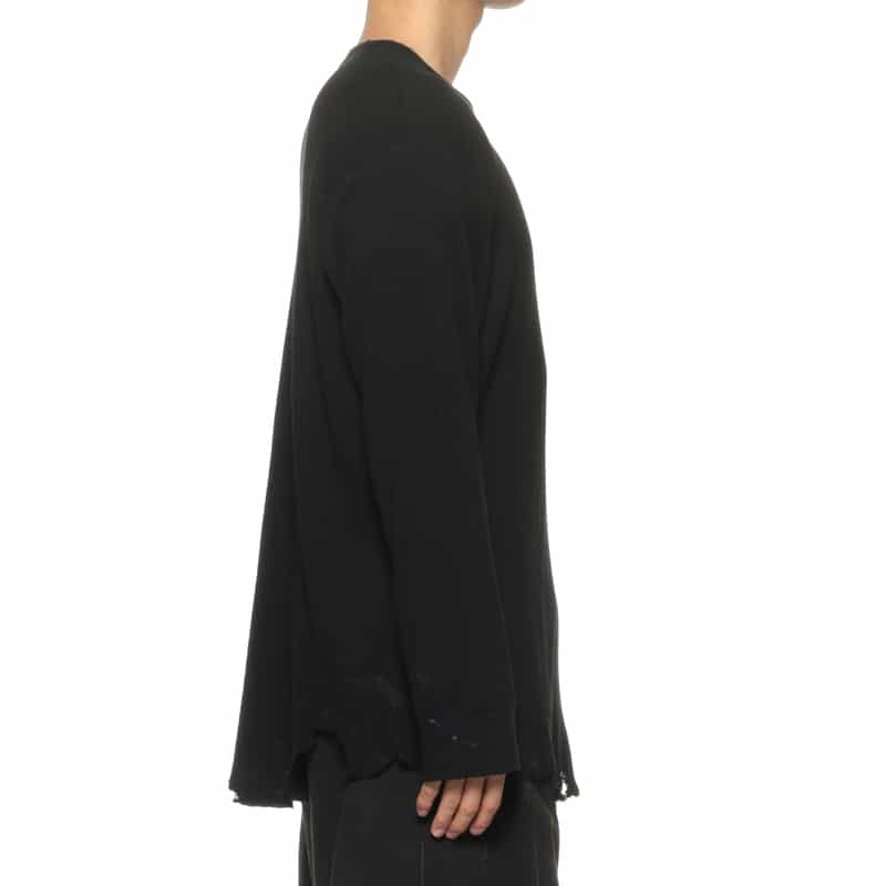 ANCELLM ANCELLM<アンセルム> バーニーズ ニューヨーク限定 ワッフルクルーネックカットソー BLACK