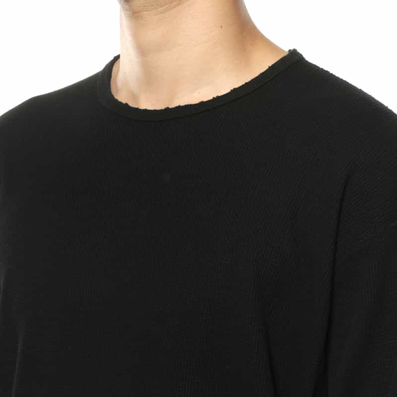 ANCELLM ANCELLM<アンセルム> バーニーズ ニューヨーク限定 ワッフルクルーネックカットソー BLACK