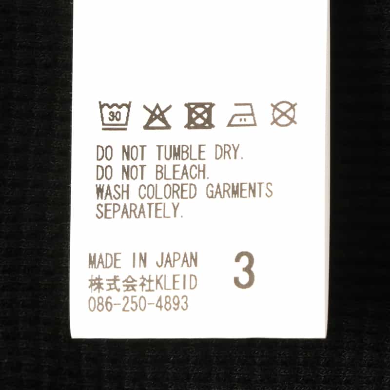 ANCELLM ANCELLM<アンセルム> バーニーズ ニューヨーク限定 ワッフルクルーネックカットソー BLACK