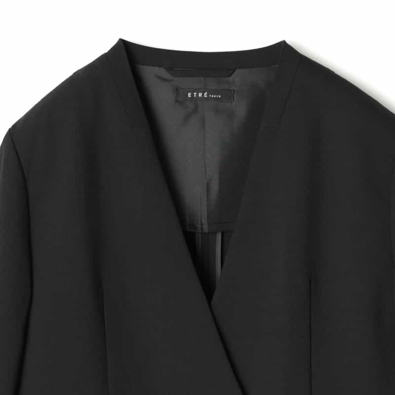 ETRE TOKYO ETRE TOKYO＜エトレ トウキョウ＞ バーニーズ　ニューヨーク限定 ノーカラーダブルブレストジャケット BLACK