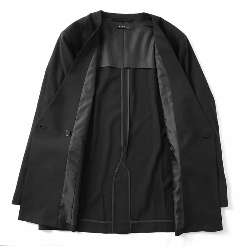 ETRE TOKYO ETRE TOKYO＜エトレ トウキョウ＞ バーニーズ　ニューヨーク限定 ノーカラーダブルブレストジャケット BLACK
