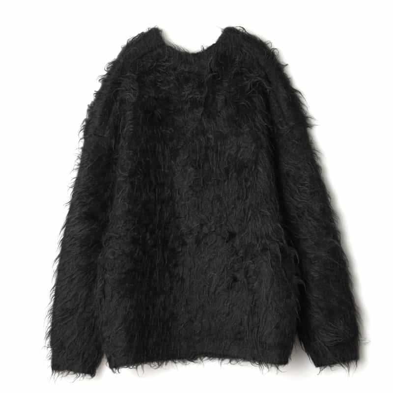 ETRE TOKYO ETRE TOKYO＜エトレ トウキョウ＞ バーニーズ　ニューヨーク限定 ダブフェイスヘアリーニットカーディガン BLACK