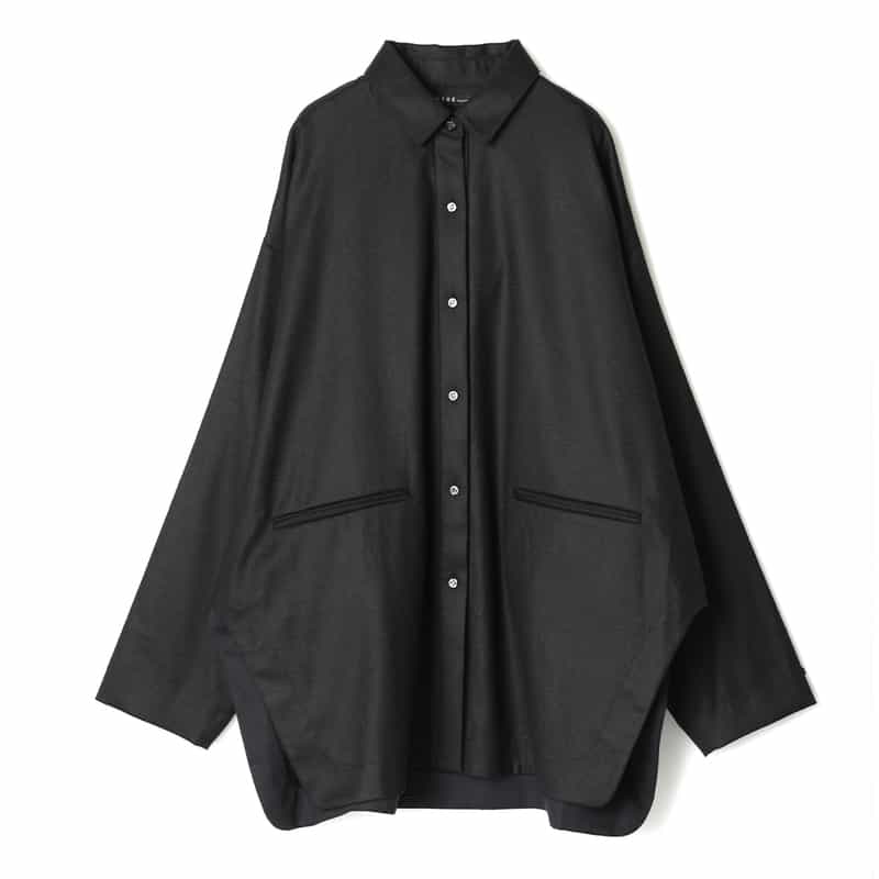 ETRE TOKYO ETRE TOKYO＜エトレ トウキョウ＞ バーニーズ　ニューヨーク限定 ハイカウントフラノオーバーサイズシャツ BLACK