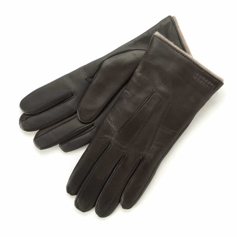 BARNEYS NEW YORK レザーグローブ（スマートフォン対応） BROWN