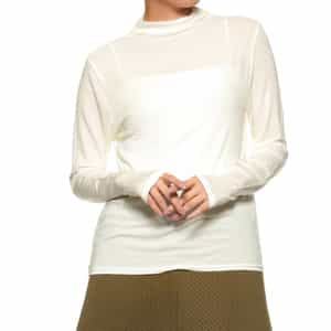 ウォッシャブル モックネックカットソー