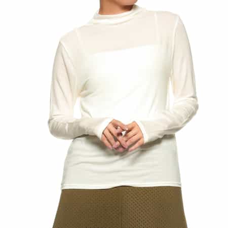 ウォッシャブル モックネックカットソー