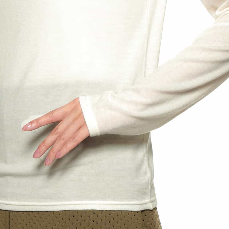 BARNEYS NEW YORK ウォッシャブル モックネックカットソー WHITE