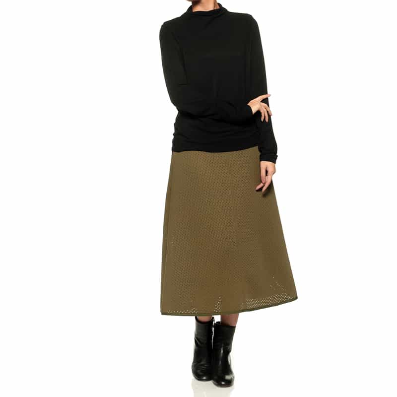 BARNEYS NEW YORK ウォッシャブル モックネックカットソー BLACK