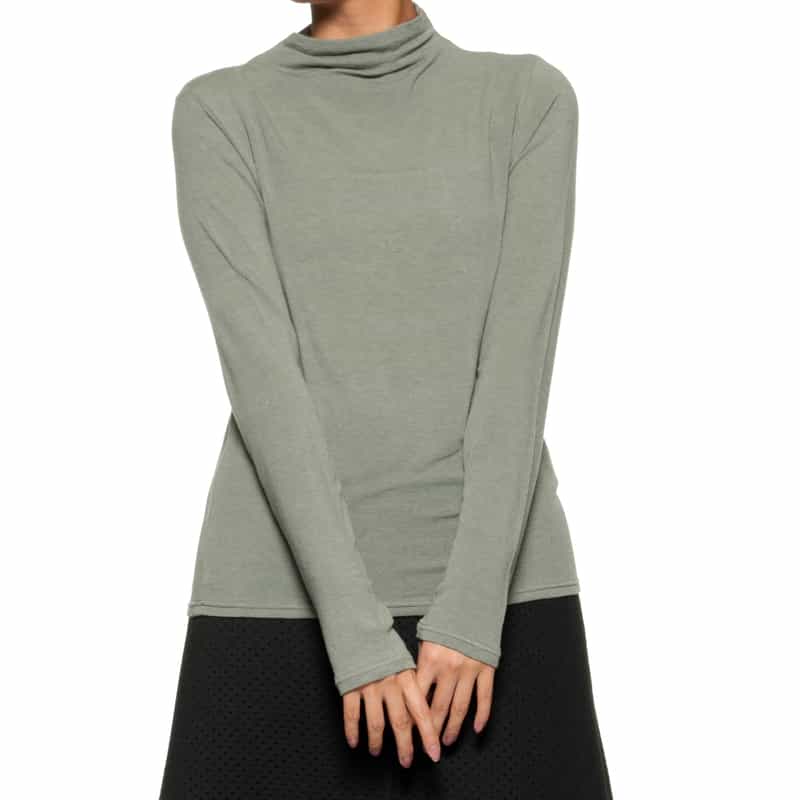 ウォッシャブル モックネックカットソー