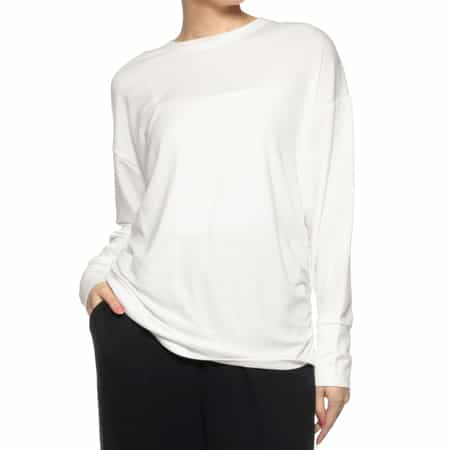 ウォッシャブル サイドギャザーカットソー