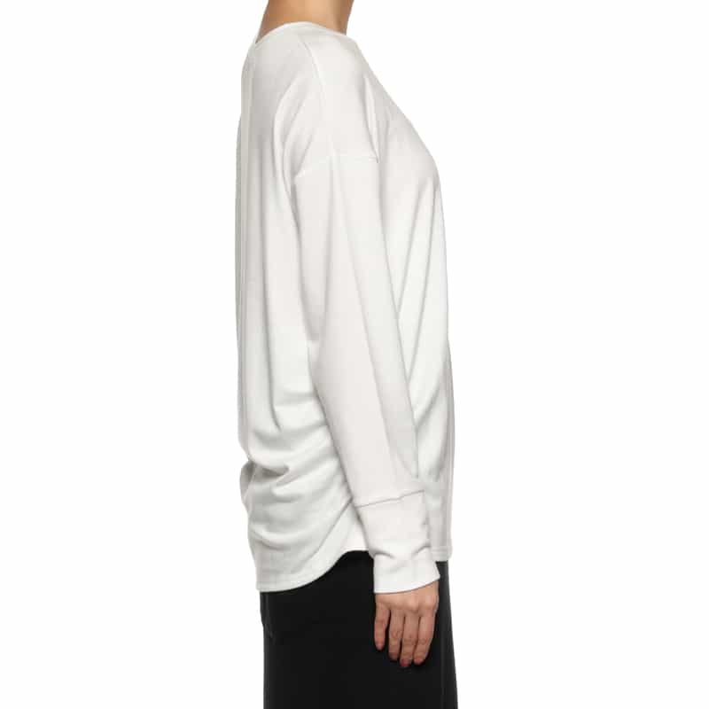 BARNEYS NEW YORK ウォッシャブル サイドギャザーカットソー WHITE