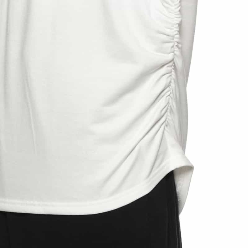 BARNEYS NEW YORK ウォッシャブル サイドギャザーカットソー WHITE