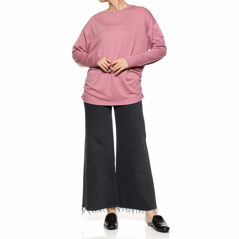 BARNEYS NEW YORK ウォッシャブル サイドギャザーカットソー PINK