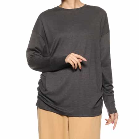 ウォッシャブル サイドギャザーカットソー