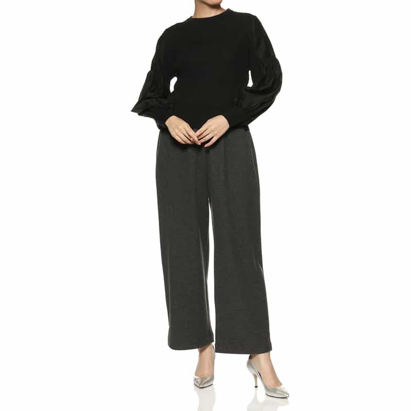 BARNEYS NEW YORK コンビネーション ニットプルオーバー BLACK