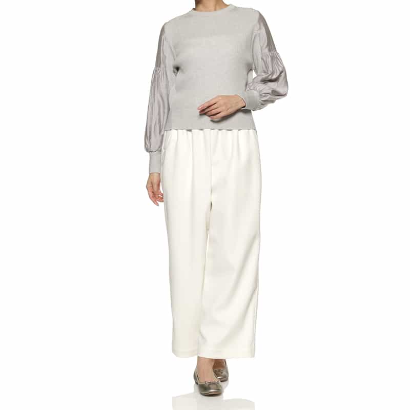 BARNEYS NEW YORK コンビネーション ニットプルオーバー GRAY