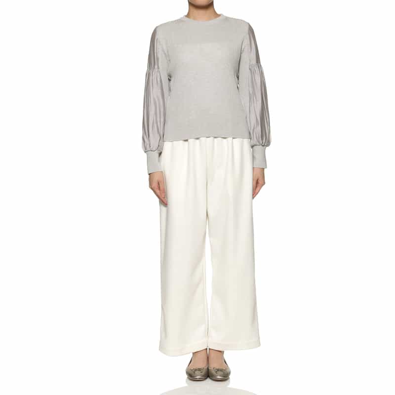 BARNEYS NEW YORK コンビネーション ニットプルオーバー GRAY