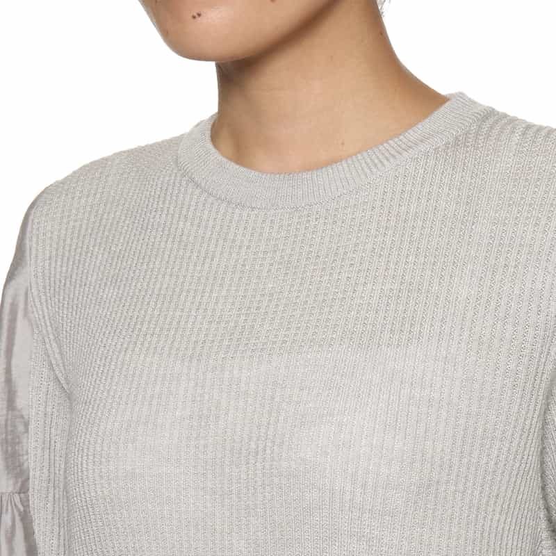 BARNEYS NEW YORK コンビネーション ニットプルオーバー GRAY