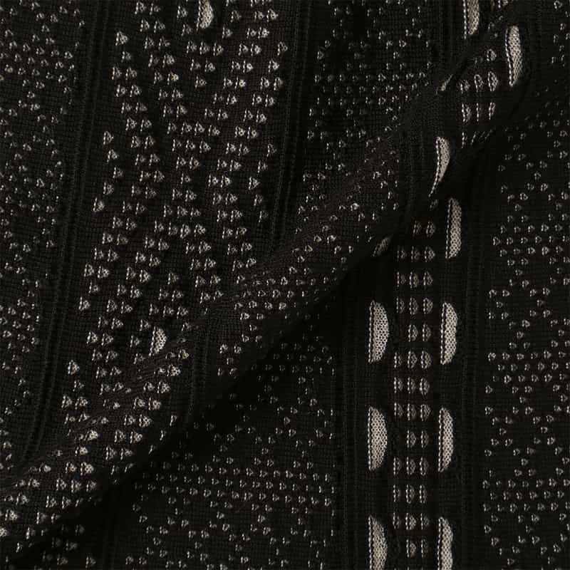 BARNEYS NEW YORK ジャガード柄ニットフレアスカート BLACK