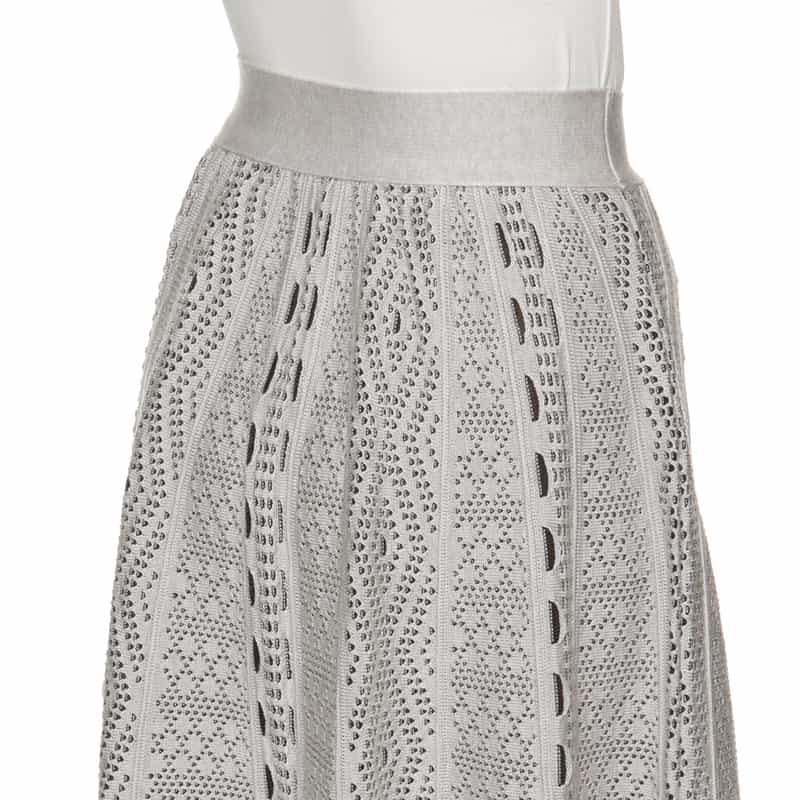 BARNEYS NEW YORK ジャガード柄ニットフレアスカート GRAY