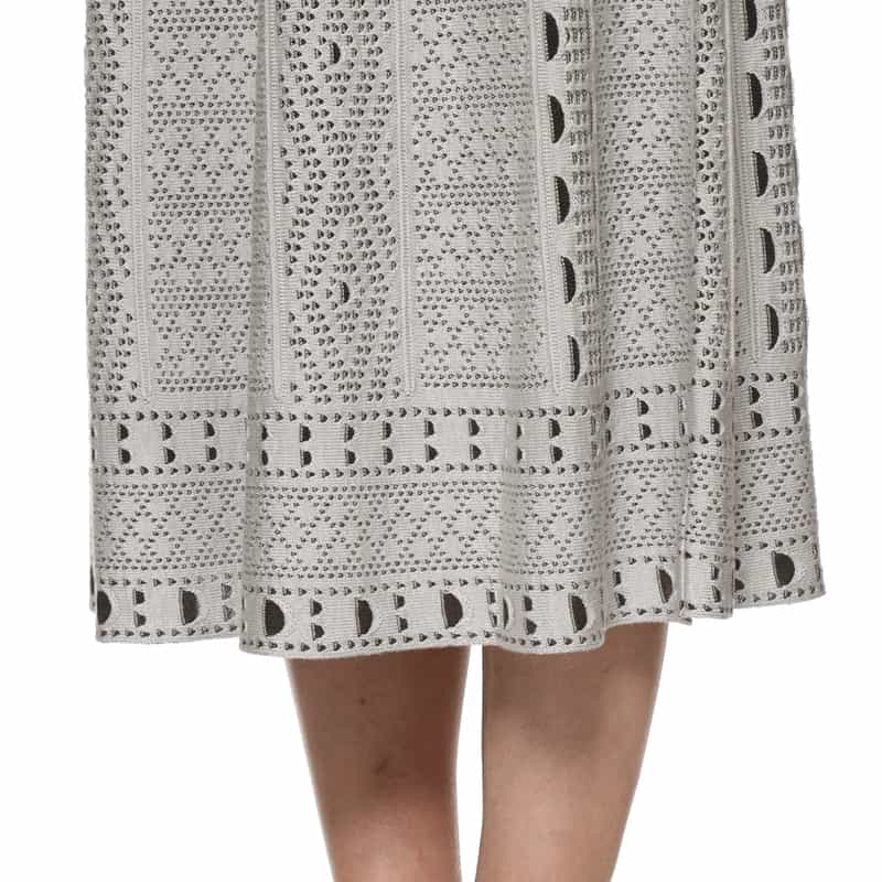 BARNEYS NEW YORK ジャガード柄ニットフレアスカート GRAY