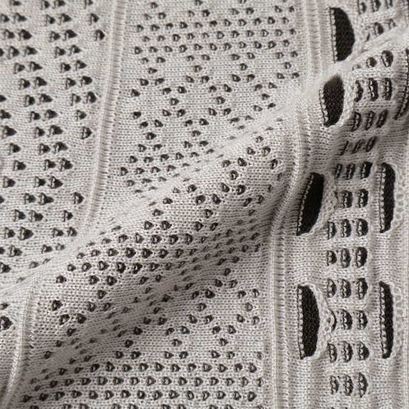 BARNEYS NEW YORK ジャガード柄ニットフレアスカート GRAY