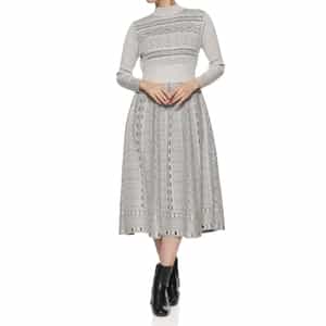 ジャガード柄ニットドレス