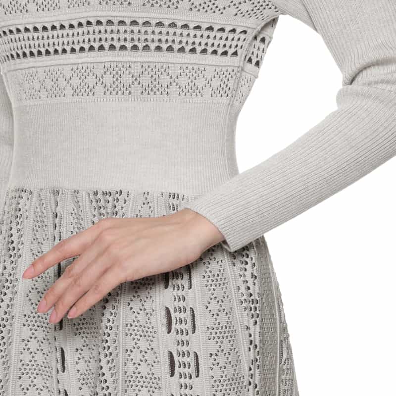 BARNEYS NEW YORK ジャガード柄ニットドレス GRAY