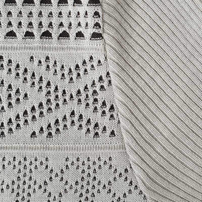 BARNEYS NEW YORK ジャガード柄ニットドレス GRAY