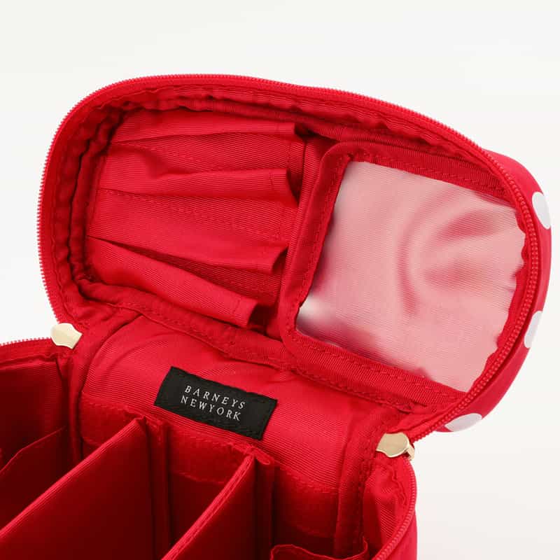 BARNEYS NEW YORK ドット柄 バニティポーチ RED