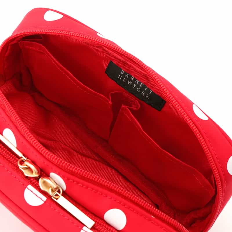 BARNEYS NEW YORK ドット柄 メイクポーチ RED