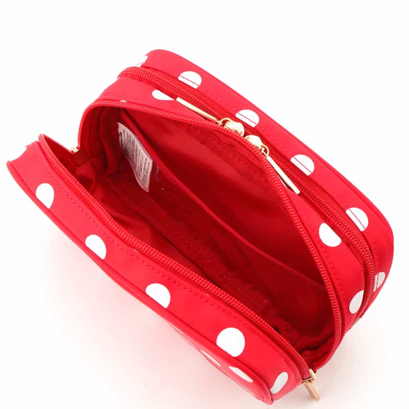 BARNEYS NEW YORK ドット柄 メイクポーチ RED
