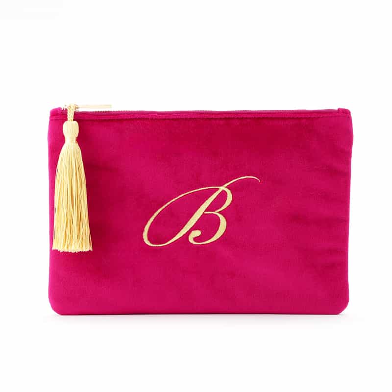 タッセル付きベルベットポーチ