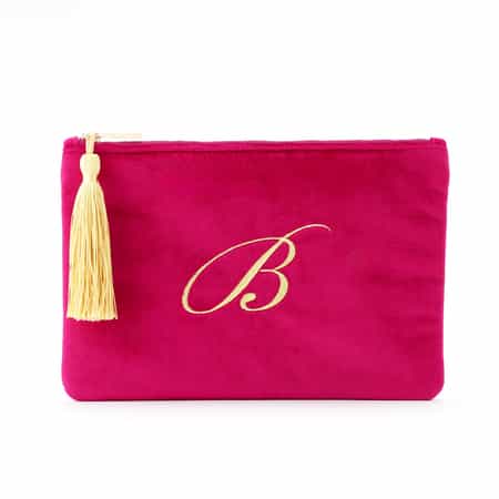 タッセル付きベルベットポーチ