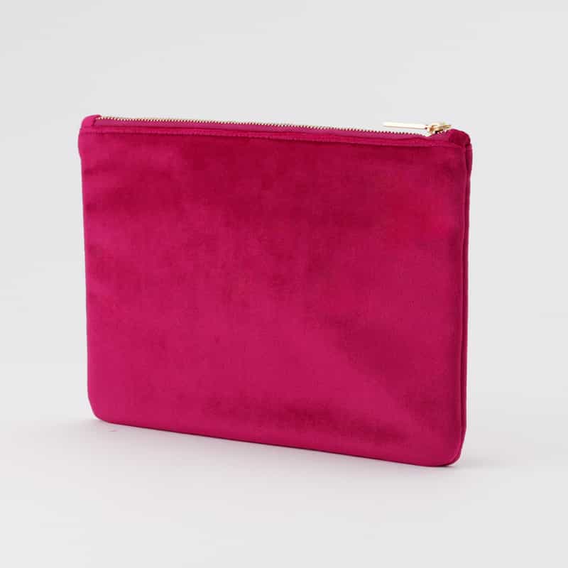 BARNEYS NEW YORK タッセル付きベルベットポーチ PINK