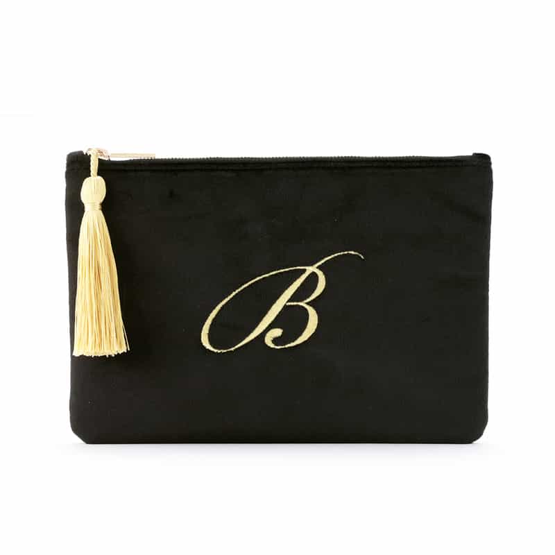 タッセル付きベルベットポーチ