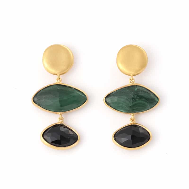 LA SOEUR LA SOEUR ＜ラ スール＞ ピアス（マカライト×ブラックオニキス） NONE