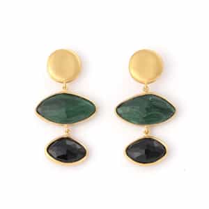 LA SOEUR <ラ スール> ピアス(マカライト×ブラックオニキス)