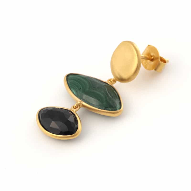 LA SOEUR LA SOEUR ＜ラ スール＞ ピアス（マカライト×ブラックオニキス） NONE