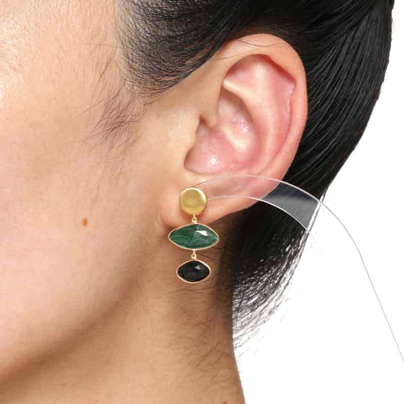 LA SOEUR LA SOEUR ＜ラ スール＞ ピアス（マカライト×ブラックオニキス） NONE