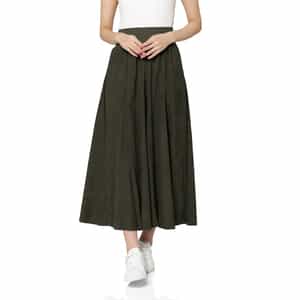 ウォッシャブル コーデュロイ素材フレアロングスカート